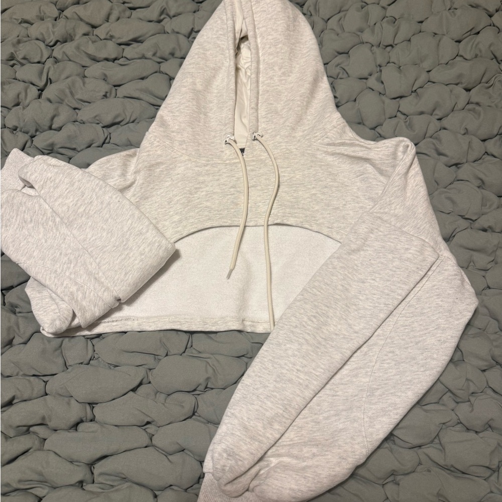 POPFLEX Heather Gray Cropped Hoodie